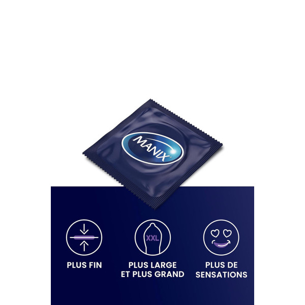 Manix King Size Ultra - Préservatifs en latex XL ultra-fins