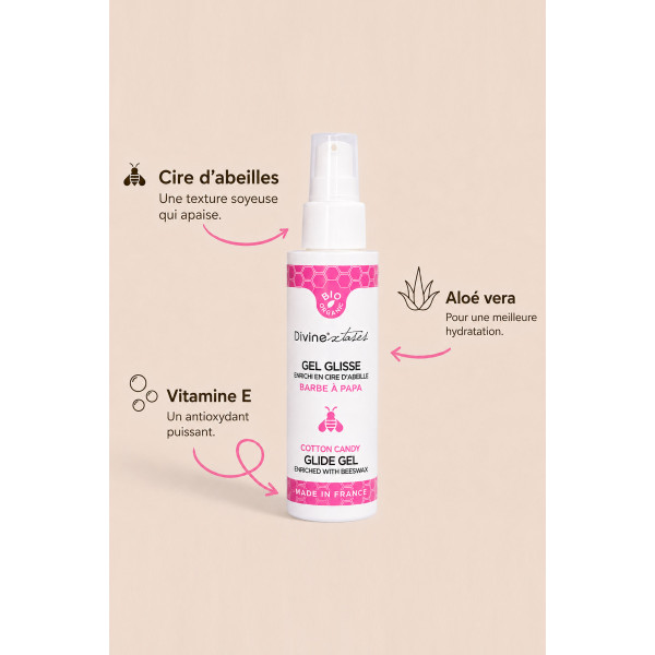 Divinextases - Lubrifiant bio et comestible à la barbe à papa