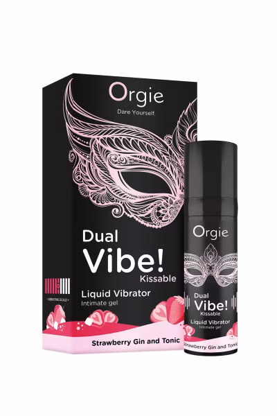 Orgie Dual Vibe! - Gel intime vibrant fraise gin tonic