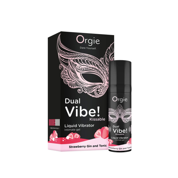 Orgie Dual Vibe! - Gel intime vibrant fraise gin tonic