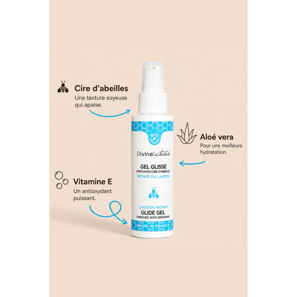 Gel lubrifiant bio Monoï 100ml - Divines Xtases