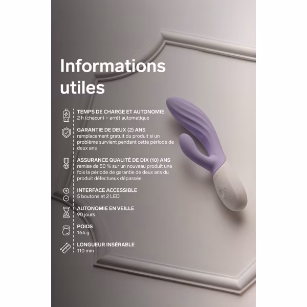 LELO INA™ Twist : Vibromasseur rabbit point G et clitoris