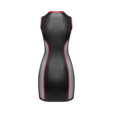 Cottelli - Mini robe noire et rouge, moulante avec zip et résille