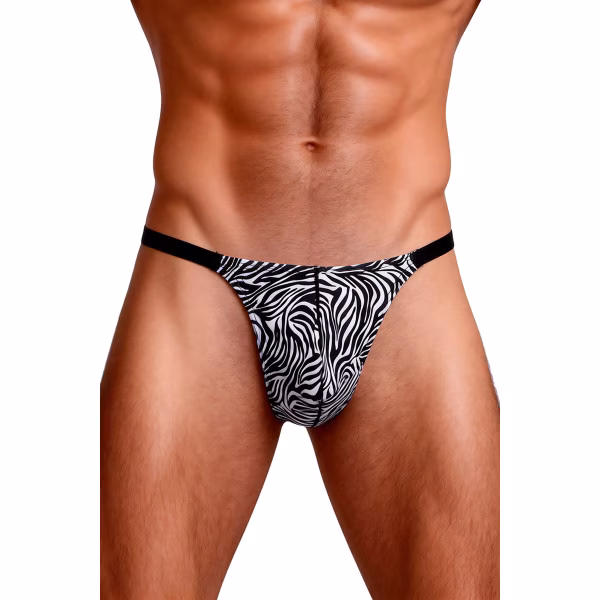 Paris Hollywood - String homme taille basse imprimé zèbre 