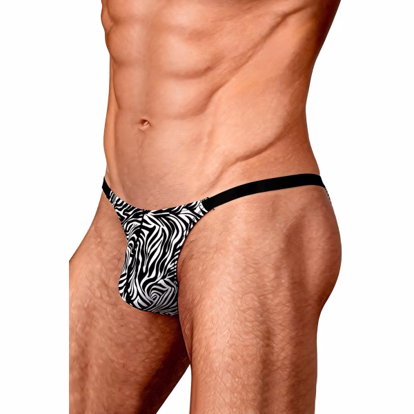Paris Hollywood - String homme taille basse imprimé zèbre 