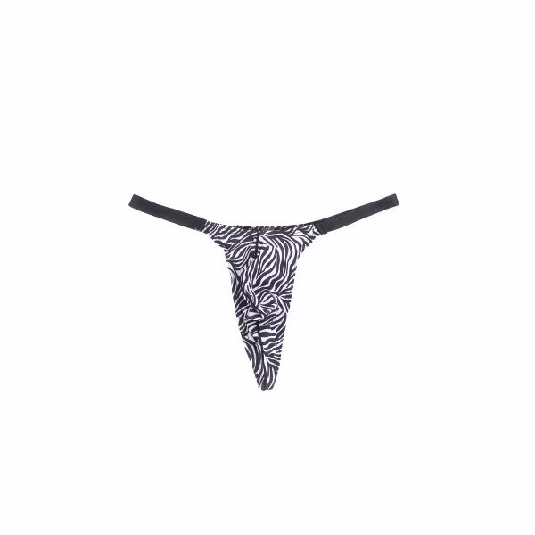 Paris Hollywood - String homme taille basse imprimé zèbre 