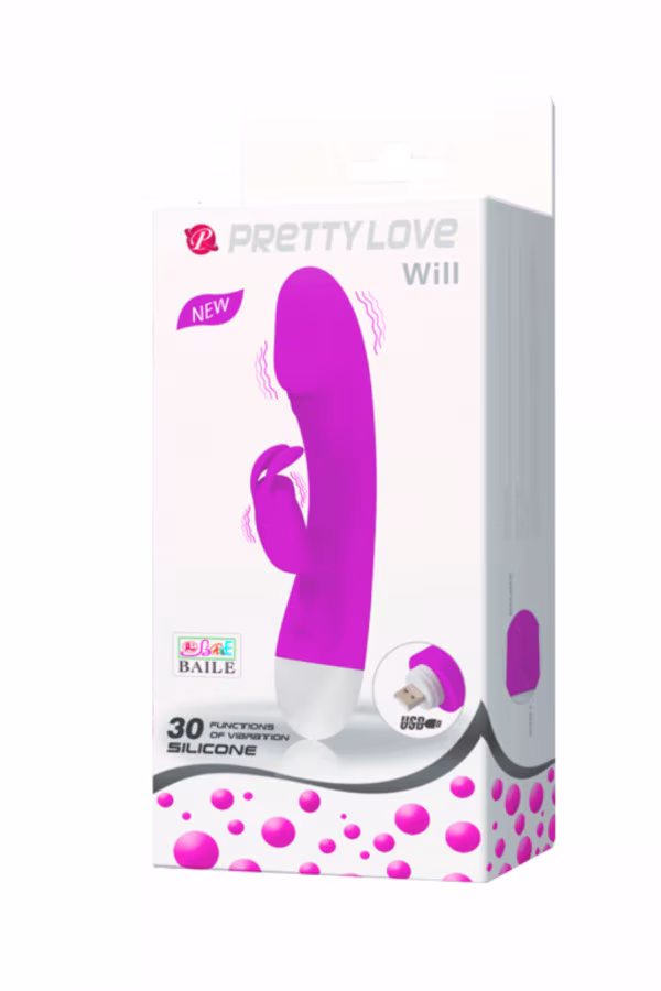 Will - Vibromasseur rabbit en silicone doux rechargeable USB