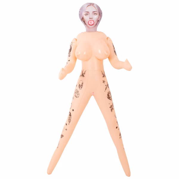 Poupée gonflable sexuelle : tatouages + 3 ouvertures