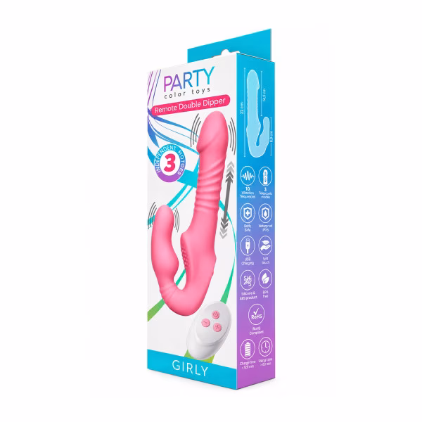 Party Color Toys : Remote Double Dipper pour jouer sans harnais