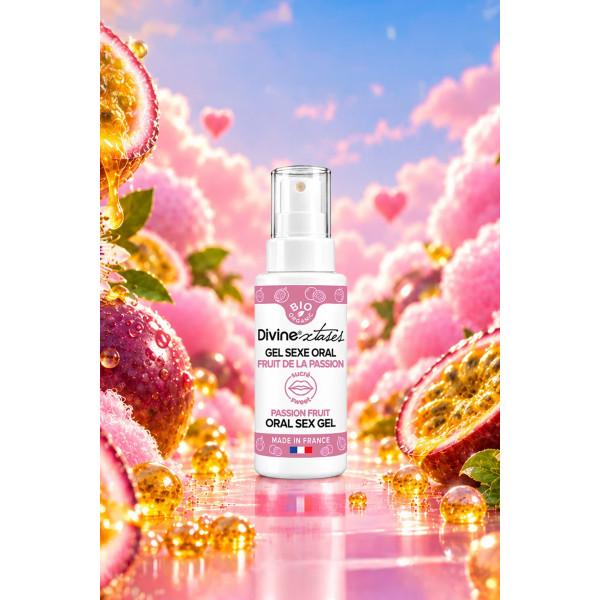 Divinextases - Gel sexe oral bio, parfum fruit de la passion 