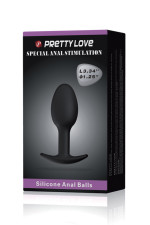 Plug anal en silicone avec bille oscillante