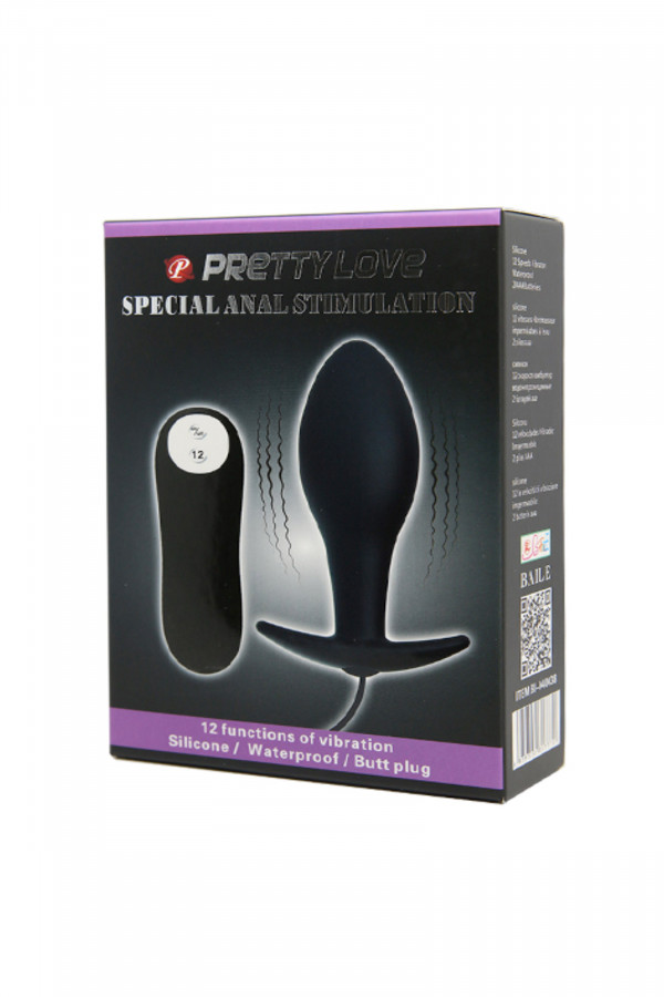 Sextoys - Plug anal forme obus avec vibrations et commande.