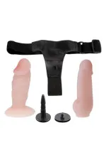 Gode ceinture avec harnais et 2 godes réalistes