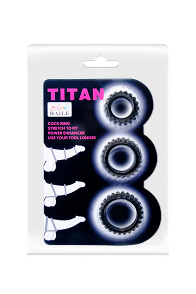Set de 3 cockrings en silicone extensibles Titan