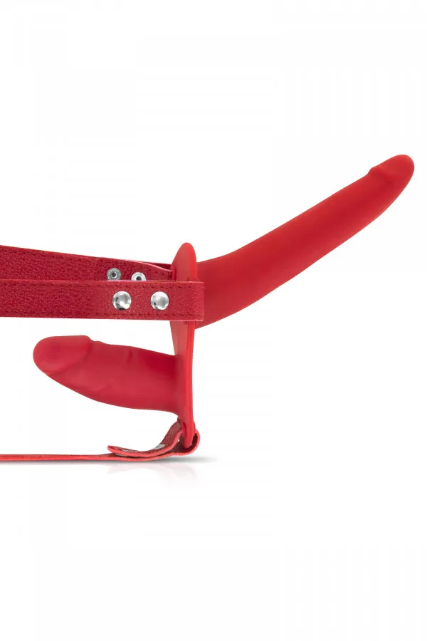 Double gode ceinture silicone ceinture simili cuir