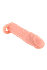 Hugy, gaine de pénis extension réaliste 16,5cm avec cockring
