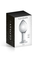 Glossy n°32, plug anal en verre de forme ovoïde