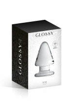 Glossy n°23, plug anal en verre 9cm