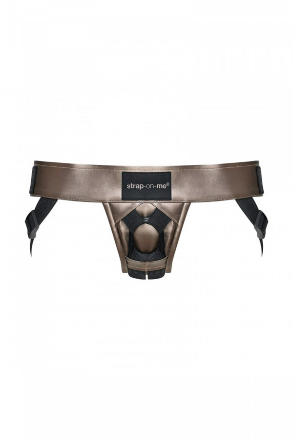 Harnais simili cuir ajustable pour dildos