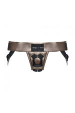 Curious, harnais d'aspect cuir et ajustable