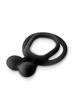 Double cockring en silicone avec stimulateur de clitoris
