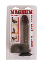 Magnum 8", gode ventouse pénis réaliste noir 21cm
