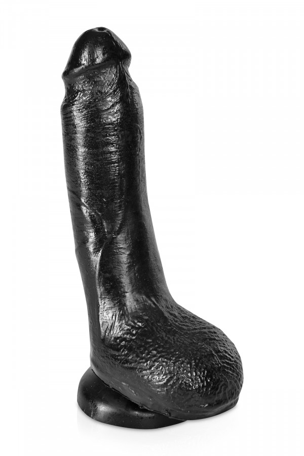Gode ventouse réaliste noir XL de 23cm