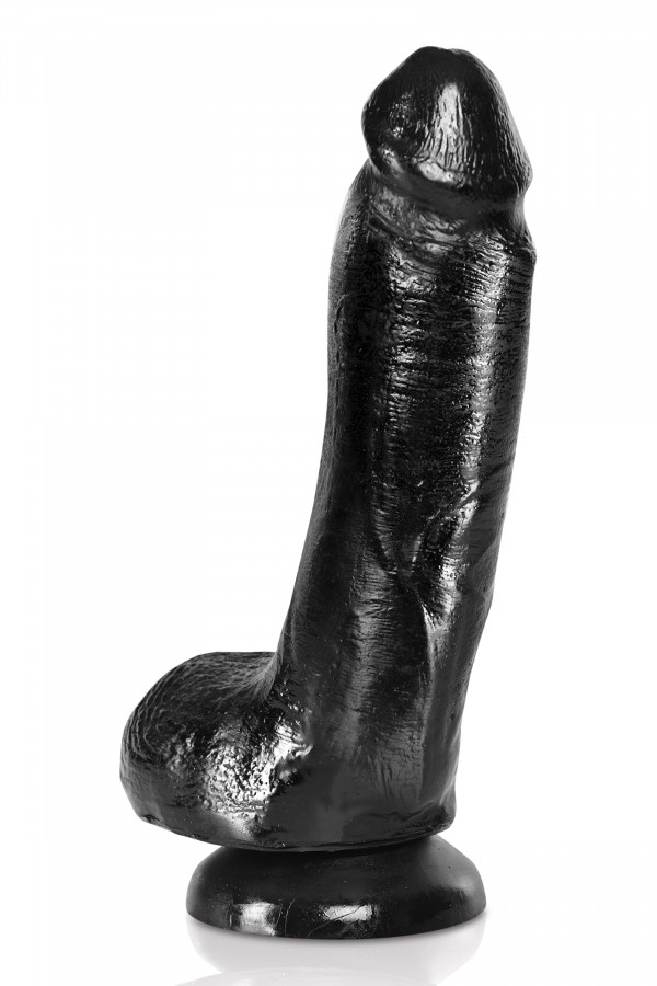 Gode ventouse réaliste noir XL de 23cm