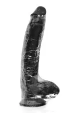 Magnum 20, gode géant noir réaliste avec ventouse 31,5cm