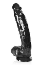 Magnum 20, gode géant noir réaliste avec ventouse 31,5cm