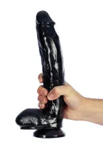 Magnum 20, gode géant noir réaliste avec ventouse 31,5cm