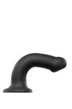 Gode strap-on flexible en silicone avec ventouse cœur