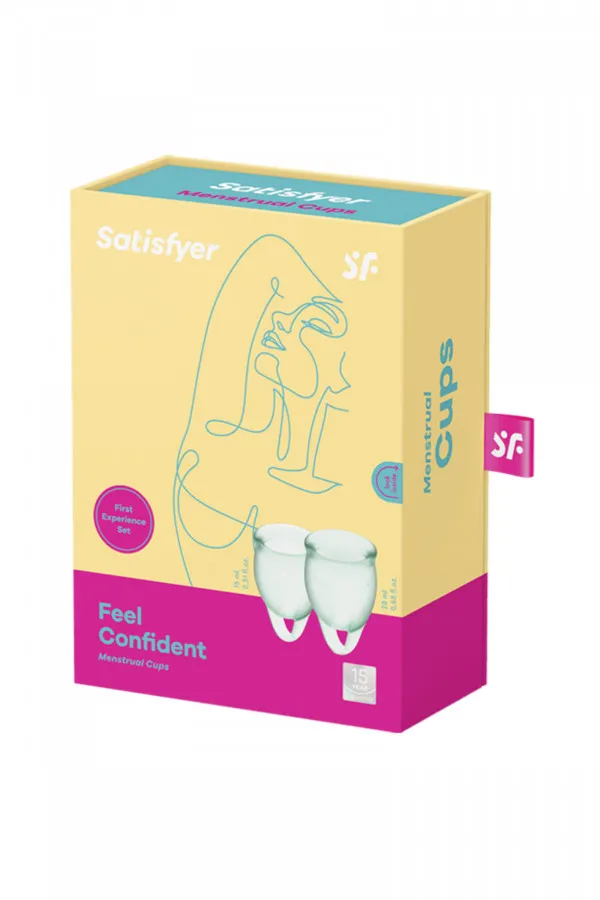 2 coupes menstruelles bleues claires Satisfyer