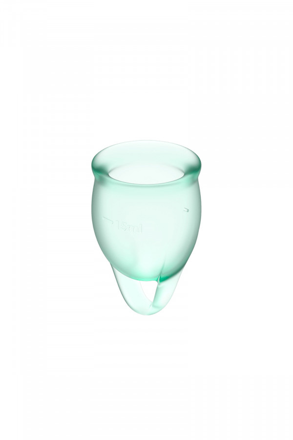 2 coupes menstruelles bleues claires Satisfyer
