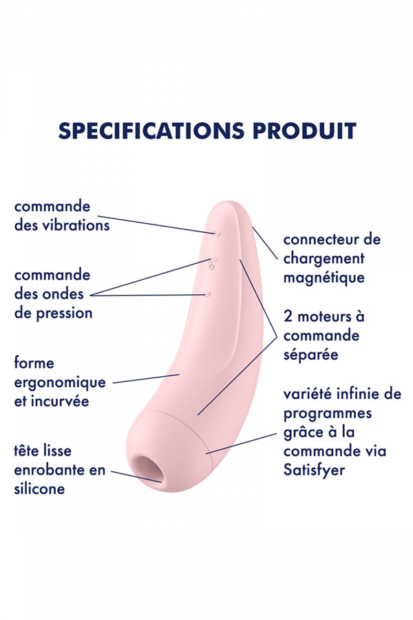 Satisfyer Curvy 2+, stimulateur de clitoris par air pulsé et par vibrations