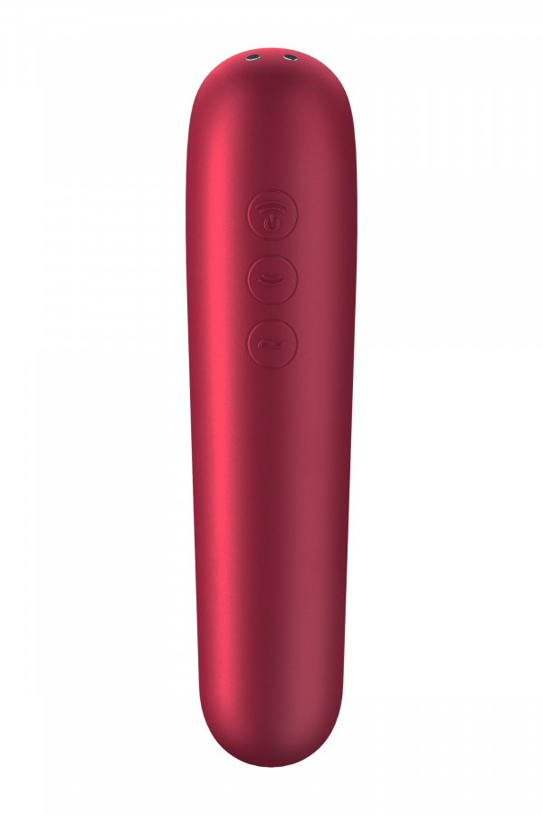 Vibromasseur stimulateur rétro rouge connecté Satisfyer Dual Love