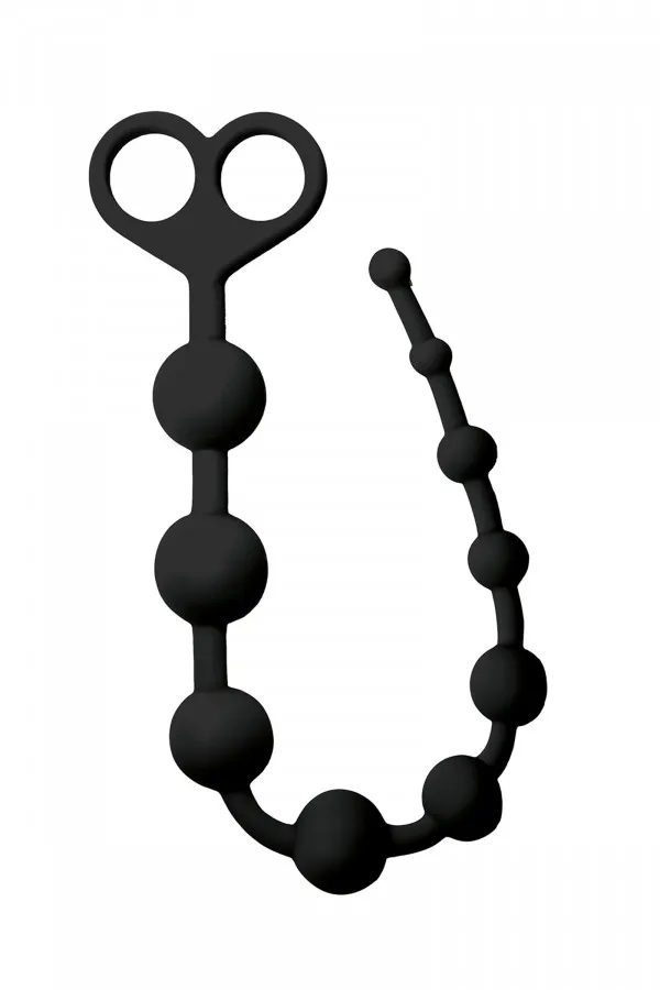 Chapelet anal noir en silicone