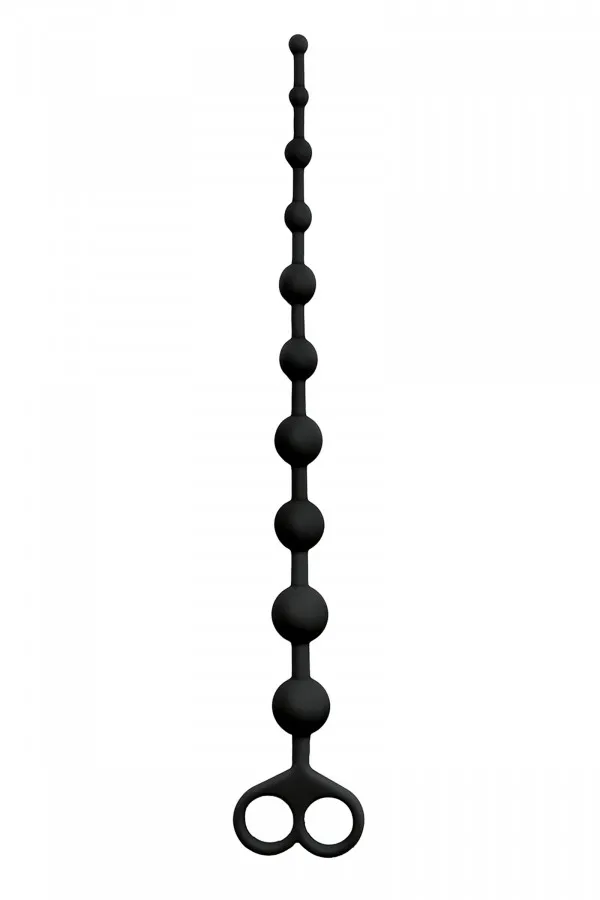 Chapelet anal noir en silicone