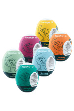 Satisfyer Eggs Riffle, Bubble, Naughty, Crunchy, Savage et Fierce, coffret de 6 masturbateurs