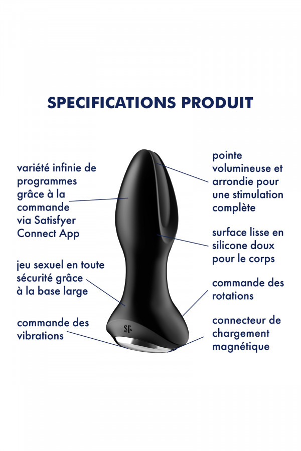 Satisfyer Rotator Plug 2+, plug vibrant rotatif et connecté