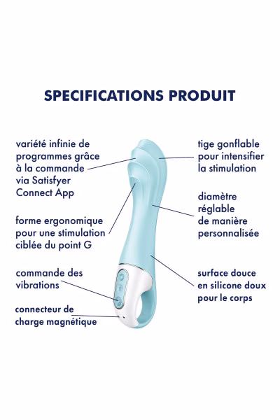Vibromasseur Air Pump Vibrator 5+ Bleu de Satisfyer