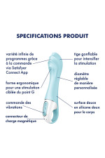 Satisfyer Air Pump Vibrator 5+, vibromasseur point G gonflable et connecté