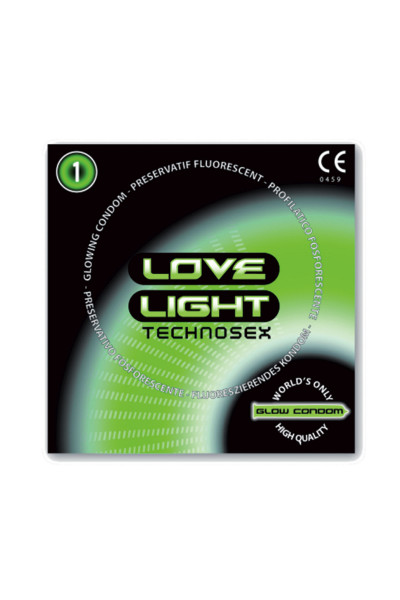 1 Préservatif phosphorescent Love Light Technosex