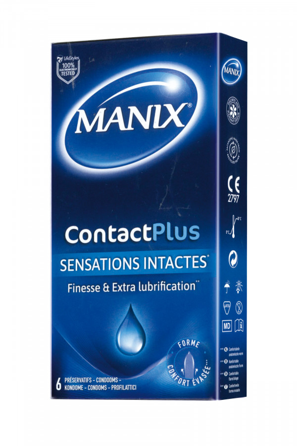 6 préservatifs fins et extra lubrifiés Manix Contact Plus