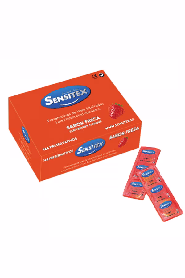Préservatifs à la fraise Sensitex par 144