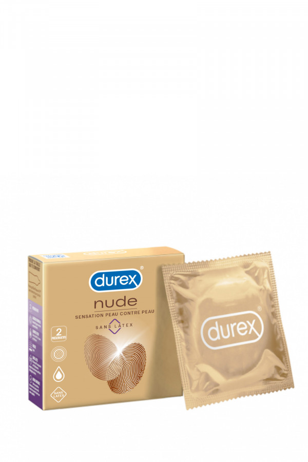 2 préservatifs sans latex Durex Nude