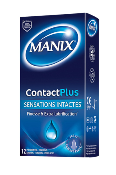 12 préservatifs fins et extra lubrifiés Manix Contact Plus