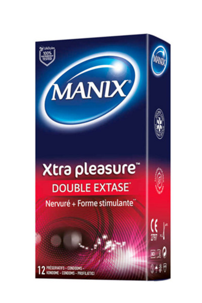 12 préservatifs nervurés Manix Xtra Pleasure 