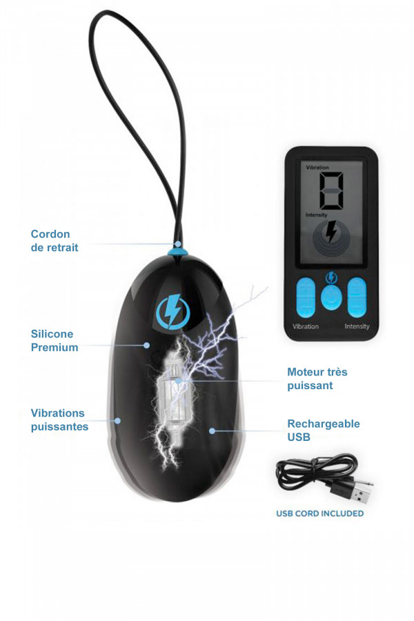 Oeuf éléctrostimulant télécommandé à vibrations intenses