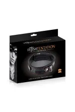 Collier cuir laqué coutures s